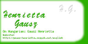 henrietta gausz business card